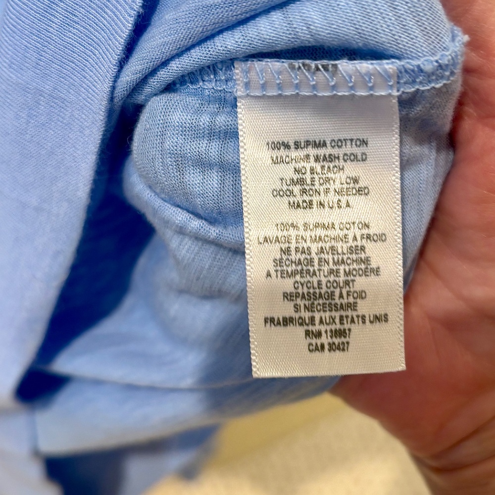 Stateside Periwinkle Pima Cotton Top Small - Picture 3 of 3